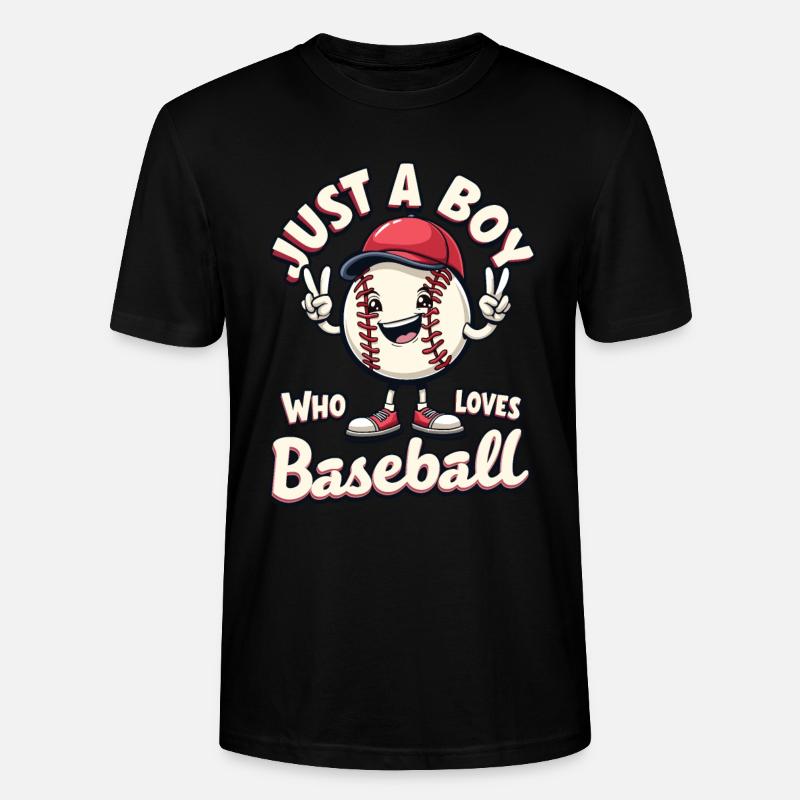 Baseball, Baseballspieler, Junge, Baseballer - Stanley/Stella Unisex Bio-T-Shirt CRAFTER - Schwarz