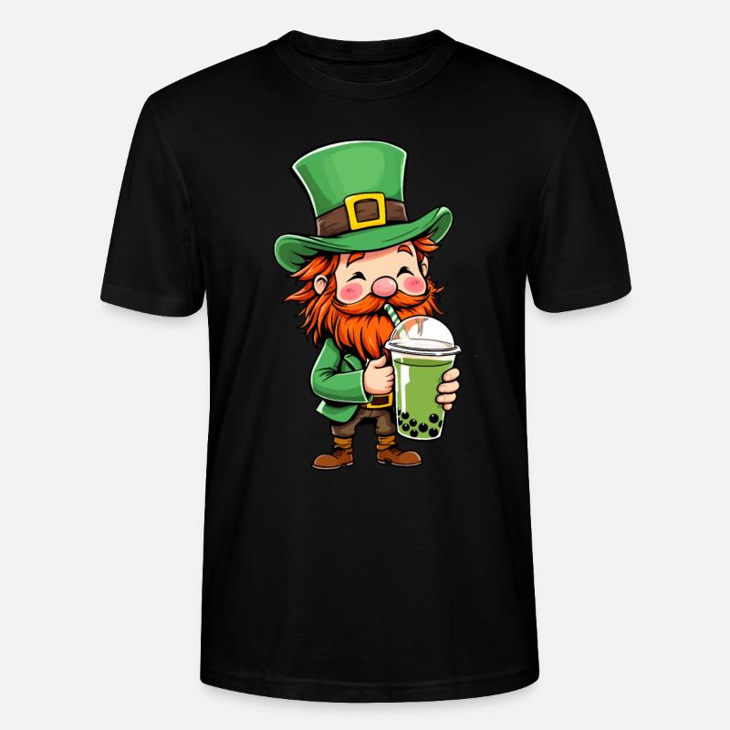 Leprechaun Bubble Tea Saint-Patrick - T-shirt bio CRAFTER Stanley Stella Unisexe - noir