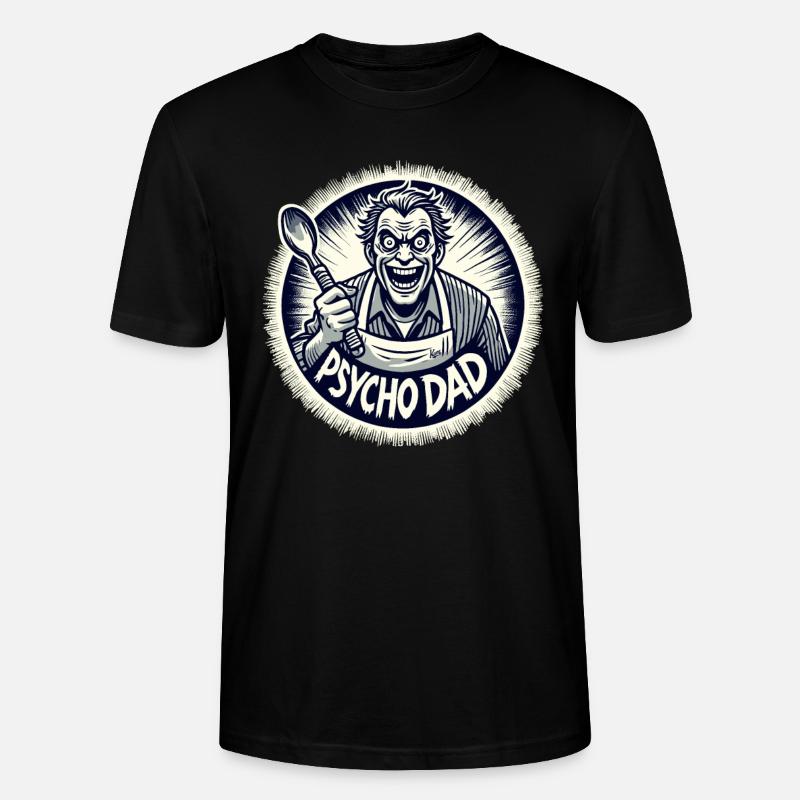 Psycho-Papa mit Kochlöffel - Stanley/Stella Unisex Bio-T-Shirt CRAFTER - Schwarz