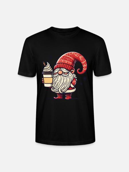 Weihnachtswichtel Kaffeegenuss Gnom - Stanley/Stella Unisex Bio-T-Shirt CRAFTER - Schwarz