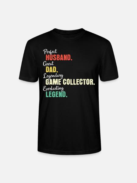 Game collector dad - Stanley/Stella CRAFTER Unisex Organic T-Shirt - black