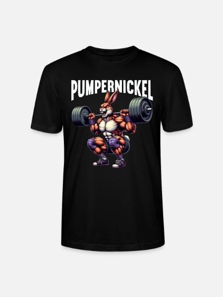 Pumpernickel-Kaninchen Fitnesstrainer Bodybuilder - Stanley/Stella Unisex Bio-T-Shirt CRAFTER - Schwarz