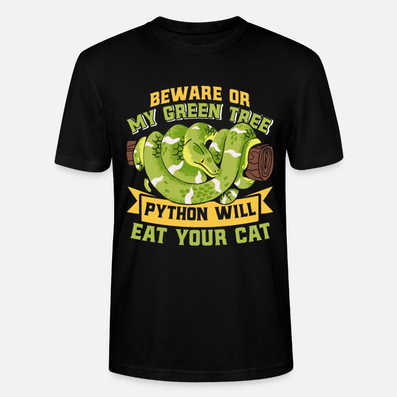 Green Tree Python - Stanley/Stella CRAFTER Unisex Organic T-Shirt - black