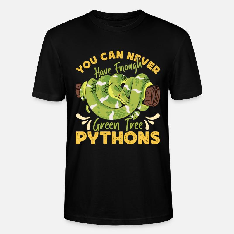 Green Tree Python - Stanley/Stella CRAFTER Unisex Organic T-Shirt - black