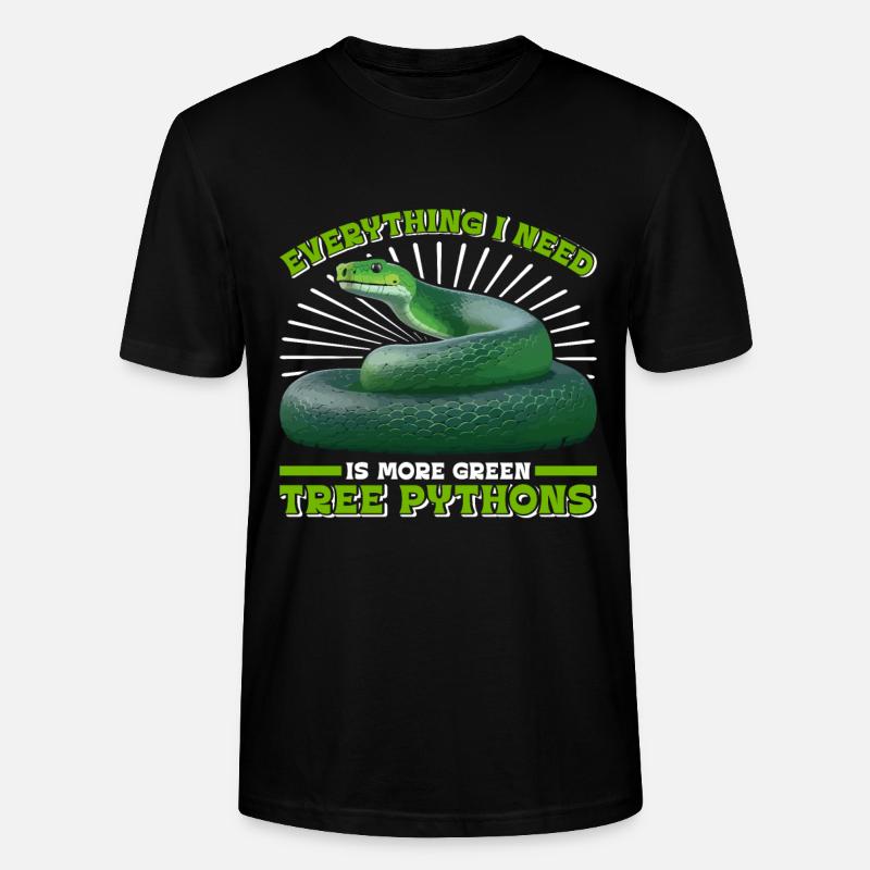 Python arborescent vert - T-shirt bio CRAFTER Stanley Stella Unisexe - noir