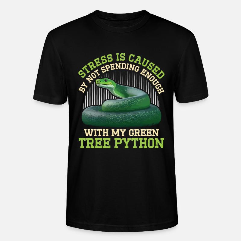 Green Tree Python - Stanley/Stella CRAFTER Unisex Organic T-Shirt - black