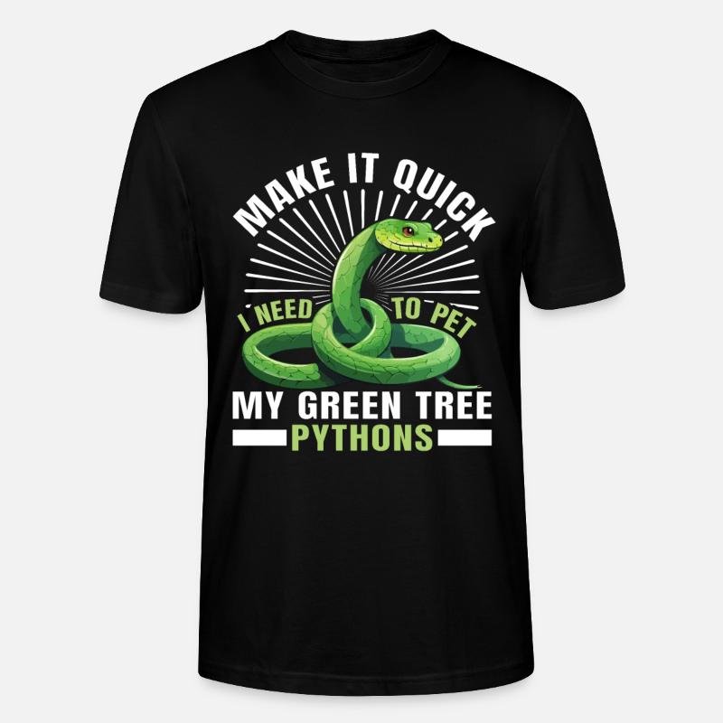 Green Tree Python - Stanley/Stella Unisex Bio-T-Shirt CRAFTER - Schwarz