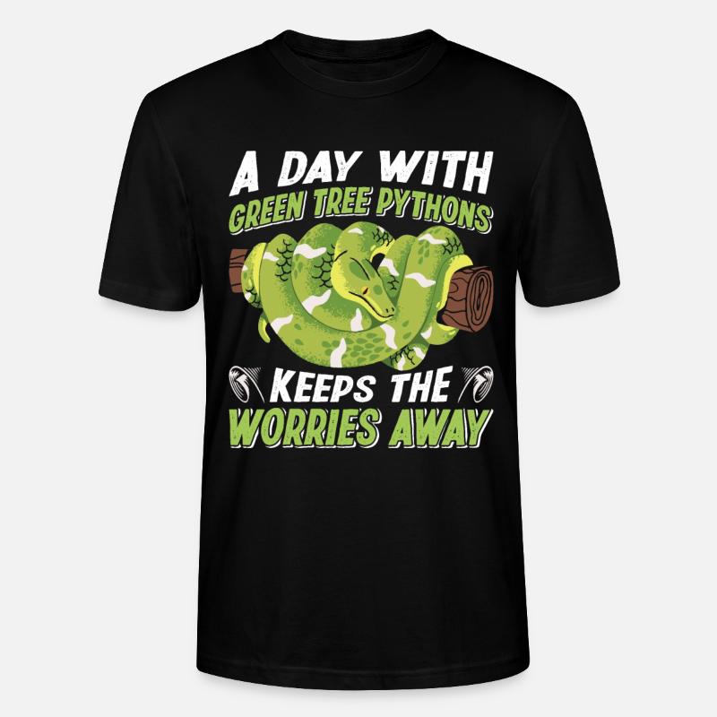 Green Tree Python - Stanley/Stella CRAFTER Unisex Organic T-Shirt - black