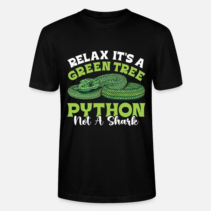Python arborescent vert - T-shirt bio CRAFTER Stanley Stella Unisexe - noir