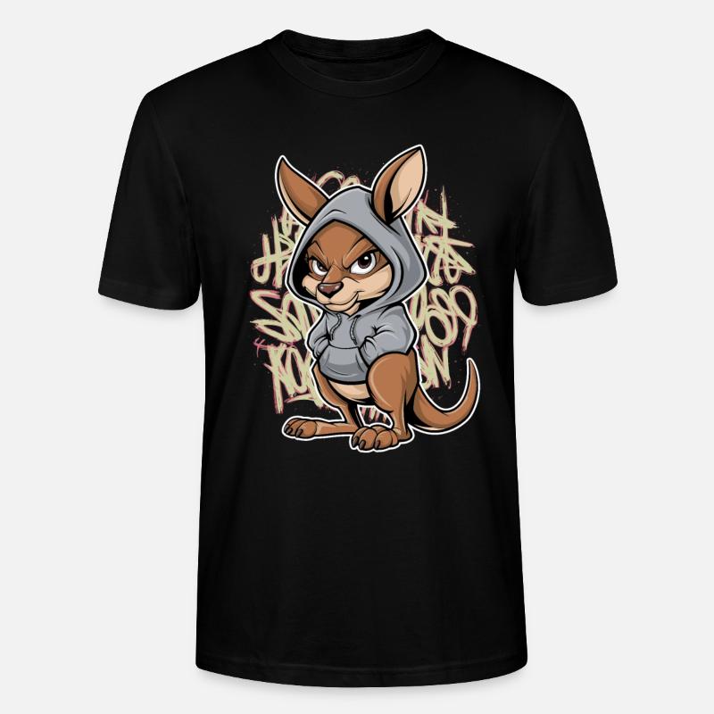 Känguru Kangaroo Australische Tiere - Stanley/Stella Unisex Bio-T-Shirt CRAFTER - Schwarz