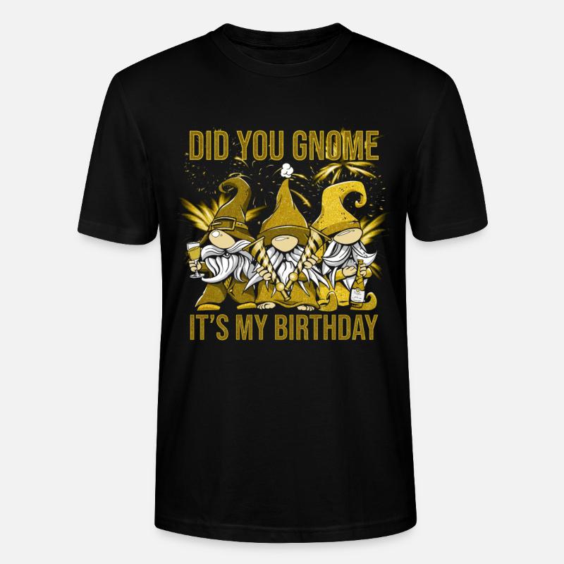 Gnome c’est mon anniversaire - T-shirt bio CRAFTER Stanley Stella Unisexe - noir