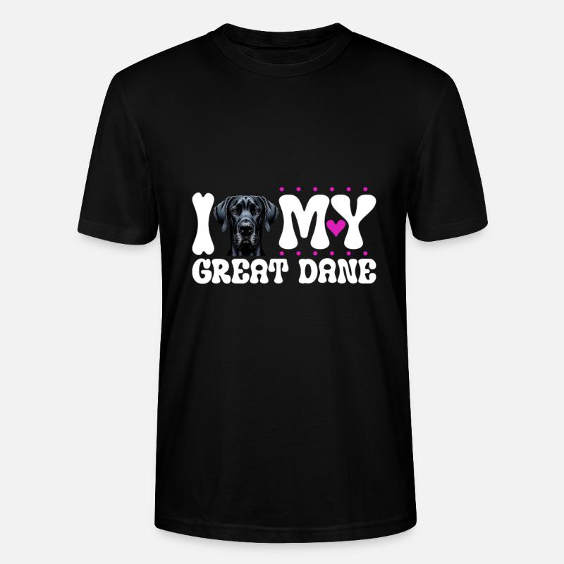 J'aime mon Dogue Allemand - T-shirt bio CRAFTER Stanley Stella Unisexe - noir