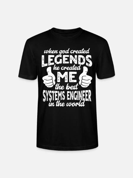 Best Systems Engineer Legend - Stanley/Stella CRAFTER Unisex Organic T-Shirt - black