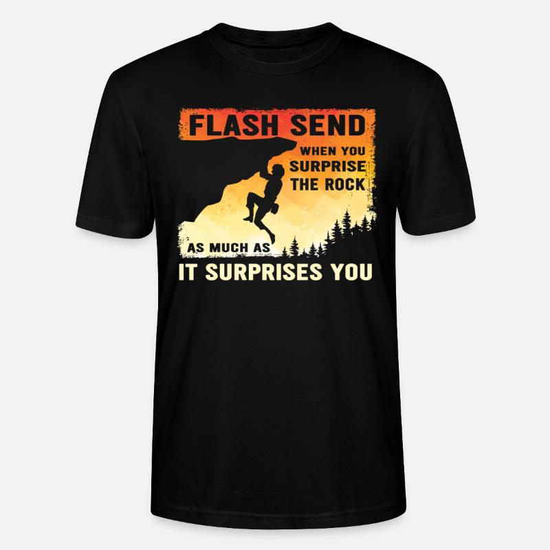Boulderer Flash Send Bloc - T-shirt bio CRAFTER Stanley Stella Unisexe - noir