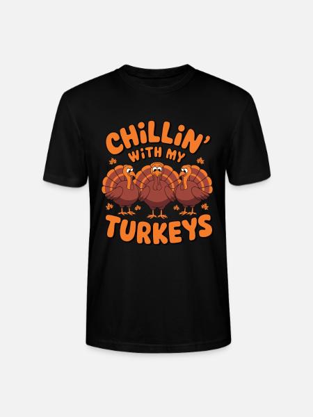 Dinde drôle de Thanksgiving - T-shirt bio CRAFTER Stanley Stella Unisexe - noir