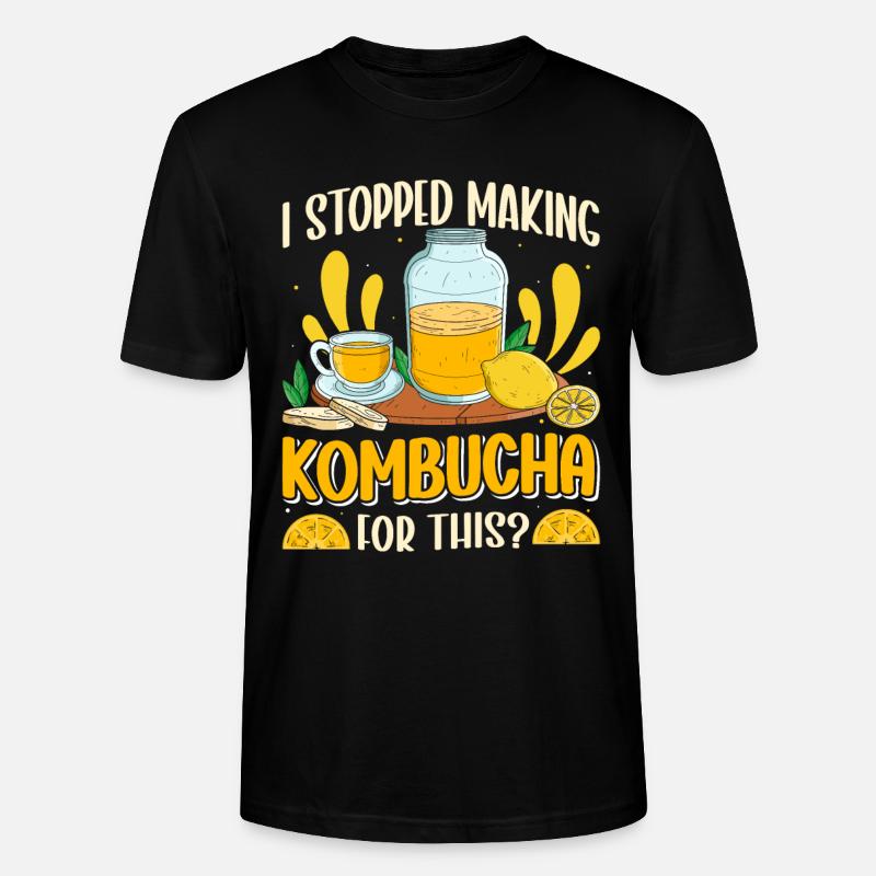 Kombucha Scoby fermented drinks - Stanley/Stella CRAFTER Unisex Organic T-Shirt - black