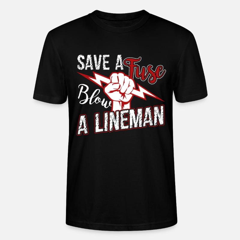 Lineman Blow A Lineman - Stanley/Stella CRAFTER Unisex Organic T-Shirt - black