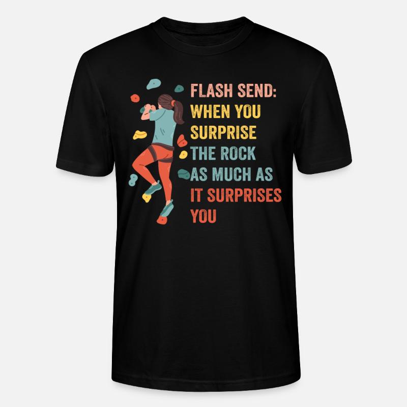 Boulderer Flash Send Bouldern - Stanley/Stella Unisex Bio-T-Shirt CRAFTER - Schwarz