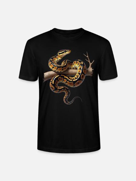 Königspython Schlangen Liebhaber Terrarium Python - Stanley/Stella Unisex Bio-T-Shirt CRAFTER - Schwarz