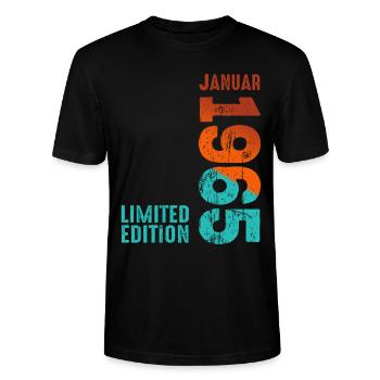 Limited Edition January 1965 Legendär Seit January - Stanley/Stella Unisex Bio-T-Shirt CRAFTER - Schwarz - Vorne - Alina (178cm) & Michal (187cm)