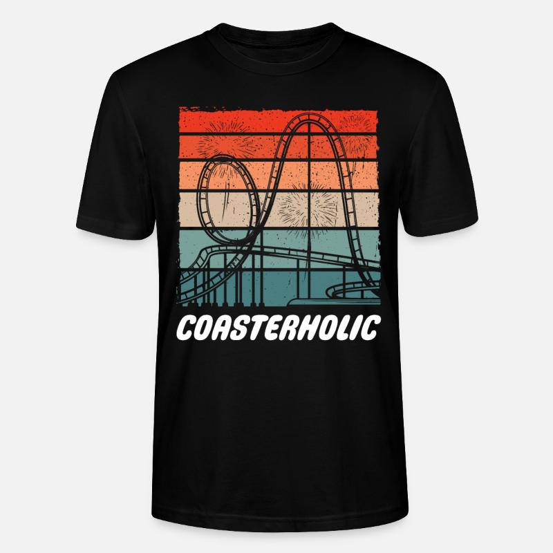 Coasterholic, Freizeitpark, Rummelplatz Achterbahn - Stanley/Stella Unisex Bio-T-Shirt CRAFTER - Schwarz