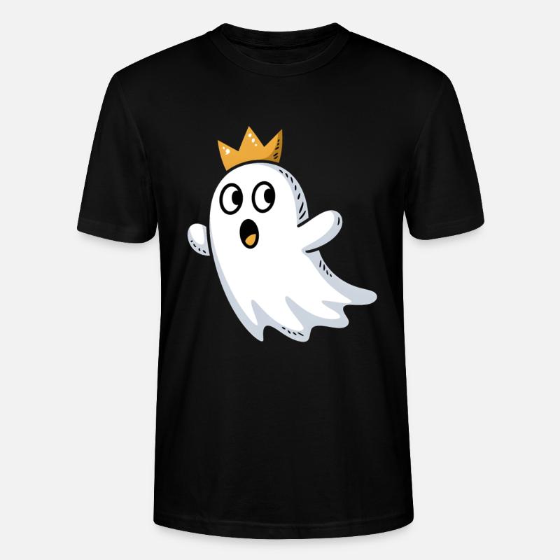Doodle-Geist mit Krone - Stanley/Stella Unisex Bio-T-Shirt CRAFTER - Schwarz