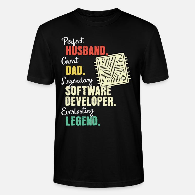 Software Developer Dad - Stanley/Stella CRAFTER Unisex Organic T-Shirt - black