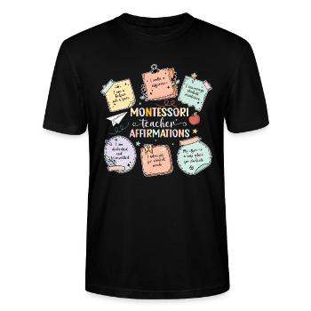 Montessori-lehrerin Ich Erhebe Mich, Indem Ich - Stanley/Stella Unisex Bio-T-Shirt CRAFTER - Schwarz - Vorne - Alina (178cm) & Michal (187cm)