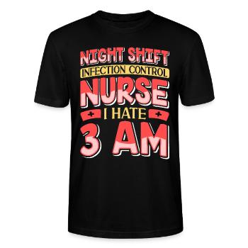 Contrôle des infections chez les soignants - T-shirt bio CRAFTER Stanley Stella Unisexe - noir - Devant - Alina (178cm) & Michal (187cm)