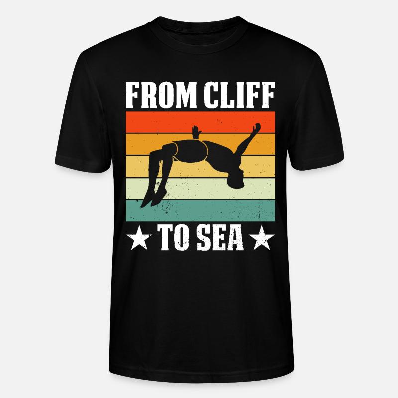 Plongeur Plongée Cliff Diver - T-shirt bio CRAFTER Stanley Stella Unisexe - noir