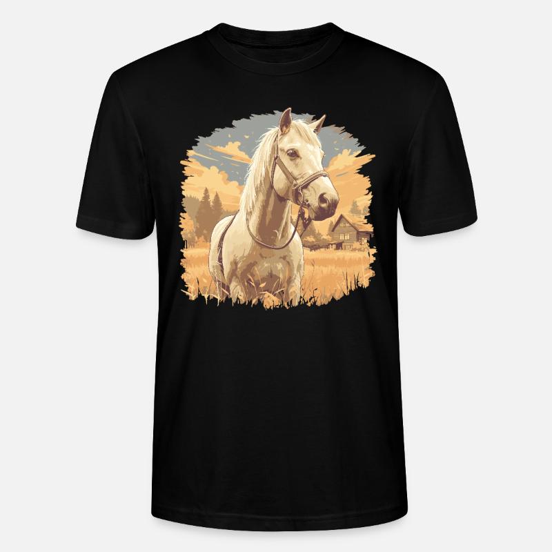 Pferde Pferd - Stanley/Stella Unisex Bio-T-Shirt CRAFTER - Schwarz