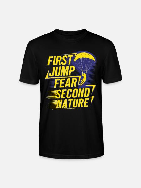 Skydiving Beginners Adventure Nerves - Stanley/Stella CRAFTER Unisex Organic T-Shirt - black