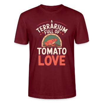 Tomato Frog Lover Animal Amphibian Froggy Toad - Stanley/Stella CRAFTER Unisex Organic T-Shirt - burgundy - Front - Alina (178cm) & Michal (187cm)