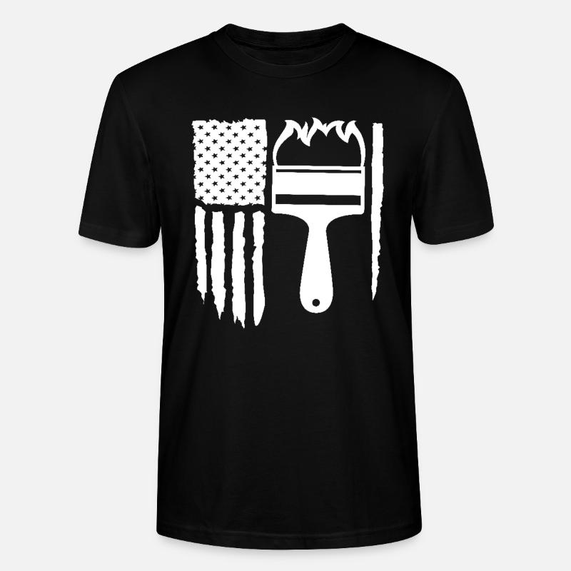Painter Flag Brush Creativity - Stanley/Stella CRAFTER Unisex Organic T-Shirt - black