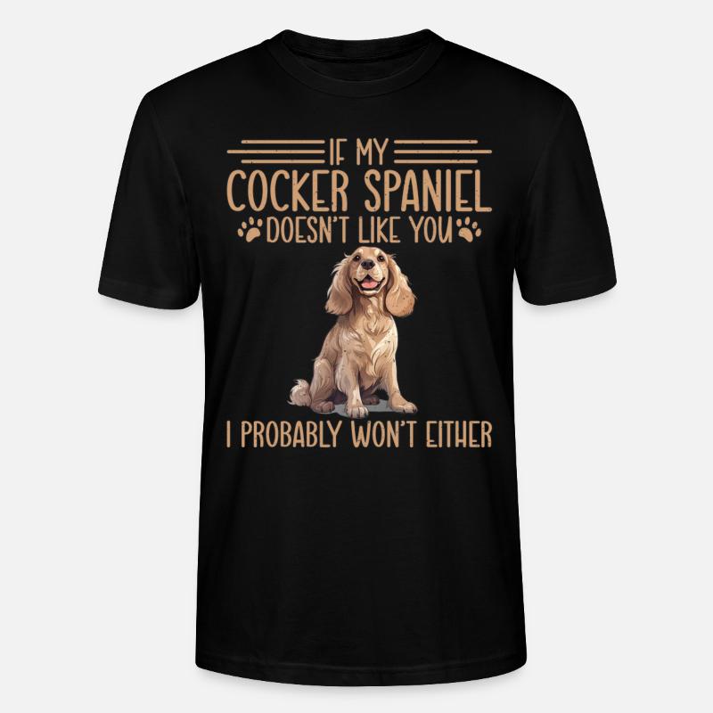 Cadeaux Cocker Spaniel - T-shirt bio CRAFTER Stanley Stella Unisexe - noir
