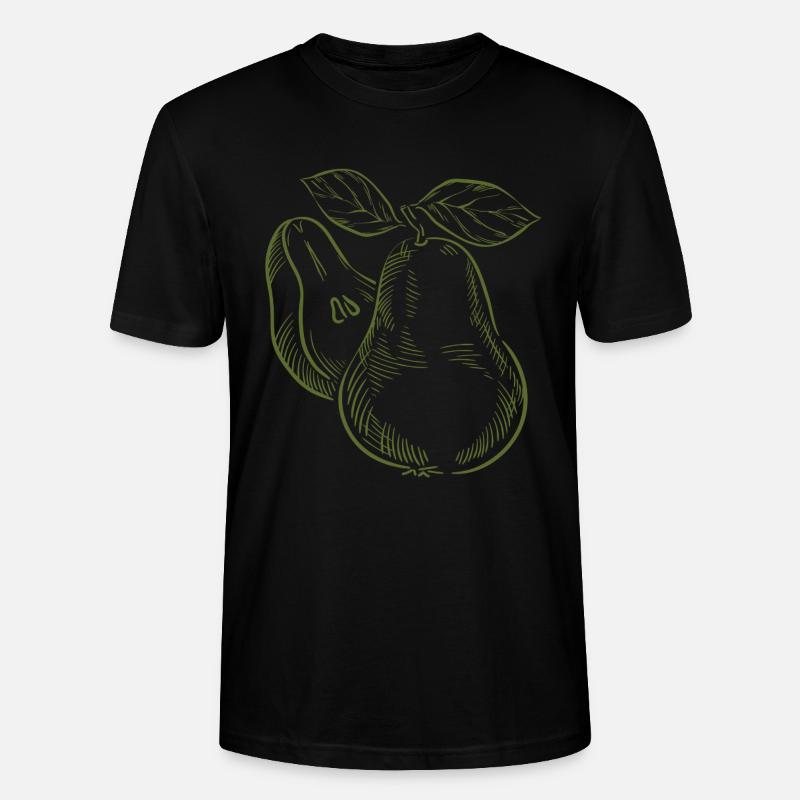 Kunstvolle Birnen mit Blättern - Stanley/Stella Unisex Bio-T-Shirt CRAFTER - Schwarz