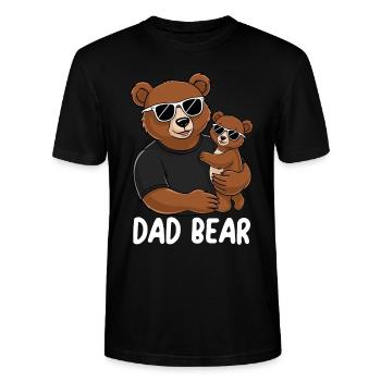 Papa ours - T-shirt bio CRAFTER Stanley Stella Unisexe - noir - Devant - Alina (178cm) & Michal (187cm)