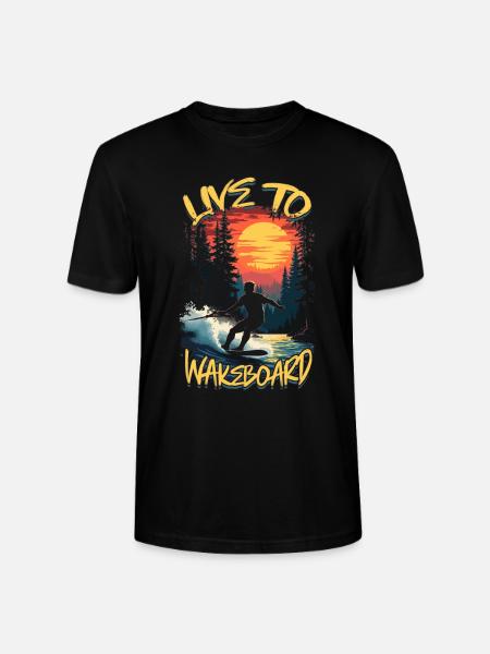 Wakeboarding Live To Wakeboard - Stanley/Stella Unisex Bio-T-Shirt CRAFTER - Schwarz
