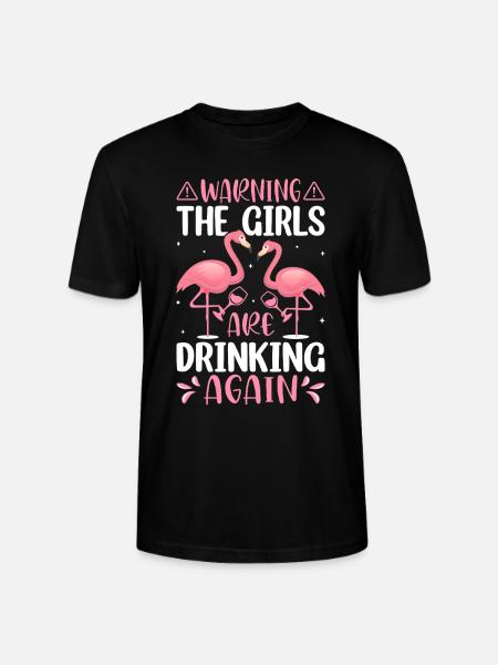 Weintrinkende Trinker Weinglas-Mädchen trinken - Stanley/Stella Unisex Bio-T-Shirt CRAFTER - Schwarz