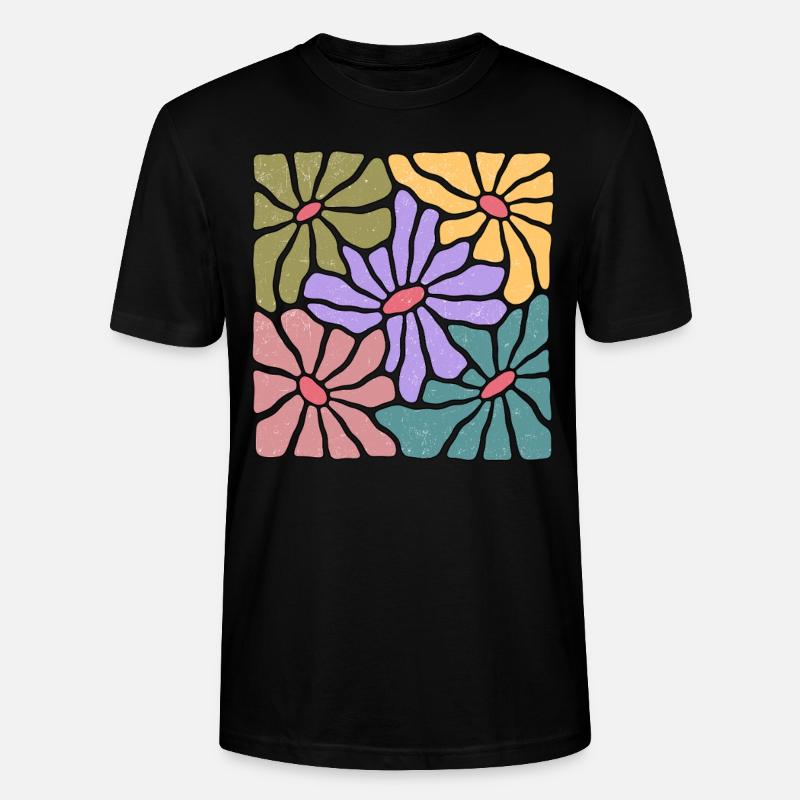 Wildblumen im Boho-Stil - Stanley/Stella Unisex Bio-T-Shirt CRAFTER - Schwarz