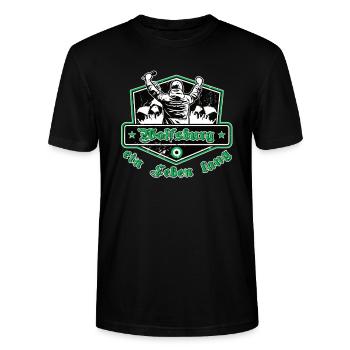 Wolfsburg ein Leben Lang No II - Stanley/Stella Unisex Bio-T-Shirt CRAFTER - Schwarz - Vorne - Alina (178cm) & Michal (187cm)