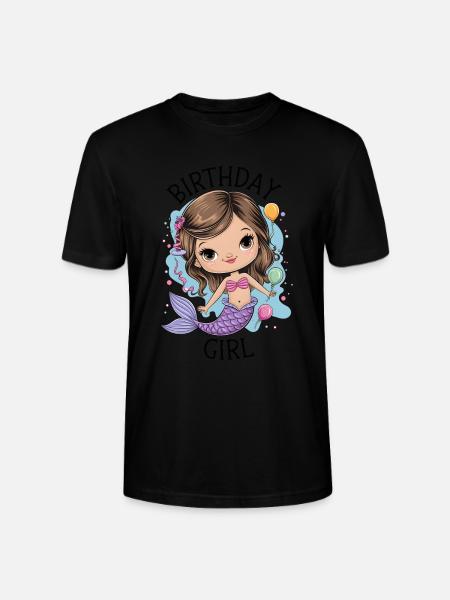 Anniversaire Fille Sirène - T-shirt bio CRAFTER Stanley Stella Unisexe - noir