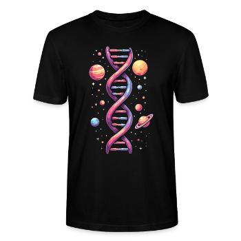Double Helix DNA Space - Stanley/Stella Unisex Bio-T-Shirt CRAFTER - Schwarz - Vorne - Alina (178cm) & Michal (187cm)