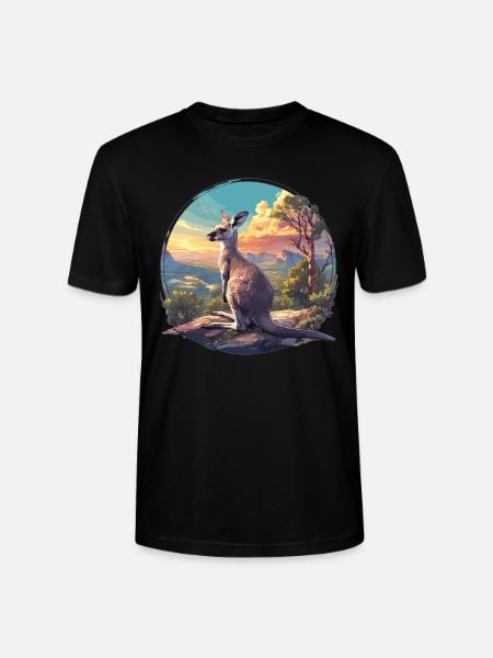 Kangaroos Kangaroo - Stanley/Stella CRAFTER Unisex Organic T-Shirt - black
