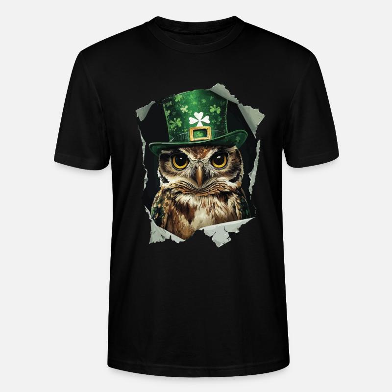 St. Patrick Eule - Stanley/Stella Unisex Bio-T-Shirt CRAFTER - Schwarz