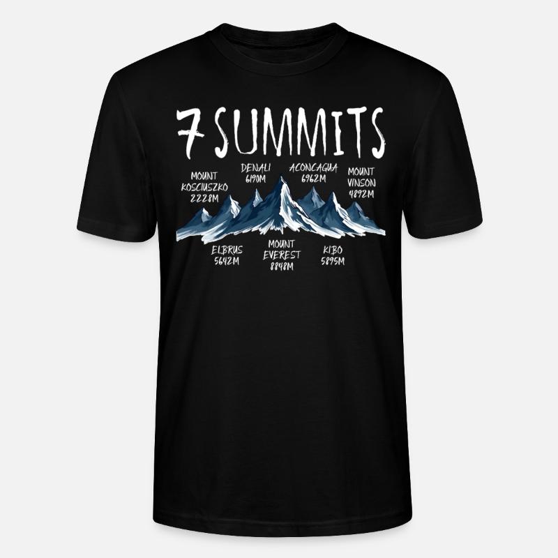 7 Summits Kosciuszko - Stanley/Stella CRAFTER Unisex Organic T-Shirt - black