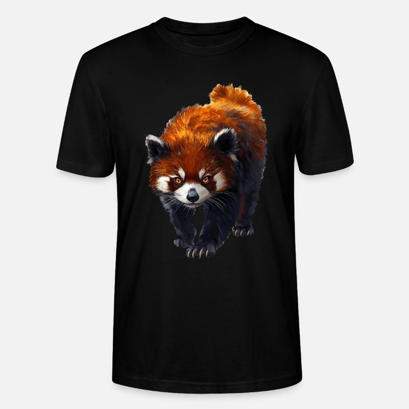Roter Panda - Stanley/Stella Unisex Bio-T-Shirt CRAFTER - Schwarz