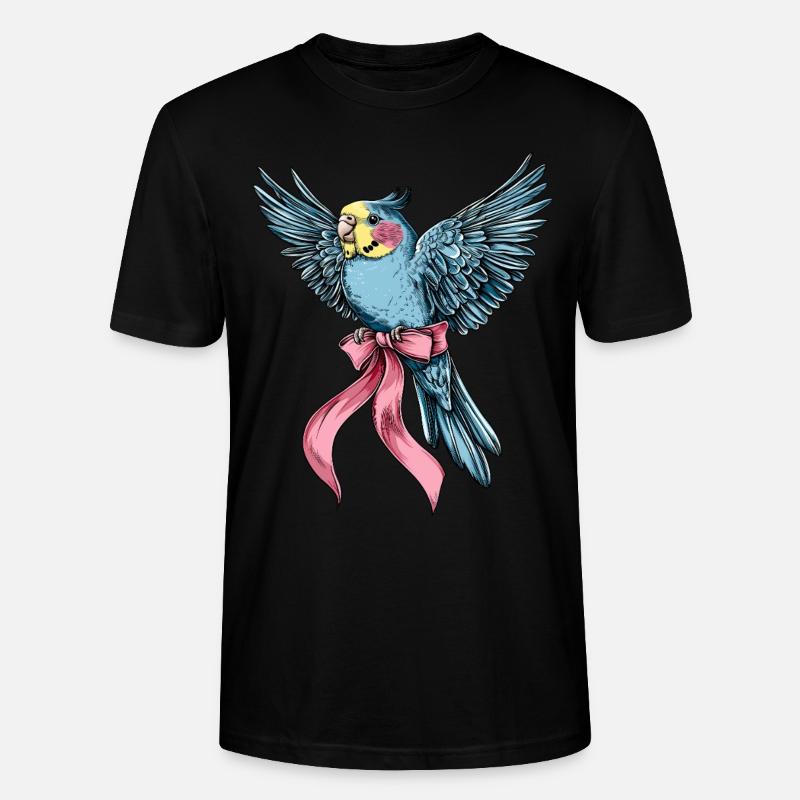Coquette Bow Perruche Perruche Perroquet - T-shirt bio CRAFTER Stanley Stella Unisexe - noir