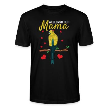 Maman perruche Pensées chaleureuses - T-shirt bio CRAFTER Stanley Stella Unisexe - noir - Devant - Alina (178cm) & Michal (187cm)