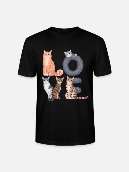 Liebe Katze - Stanley/Stella Unisex Bio-T-Shirt CRAFTER - Schwarz